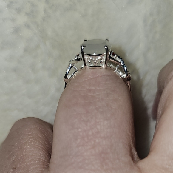 FINAL SALESz 7.25, Moonstone, Cubic Zirconia & Imitation Red Diamond Accents NWT - Picture 4 of 12
